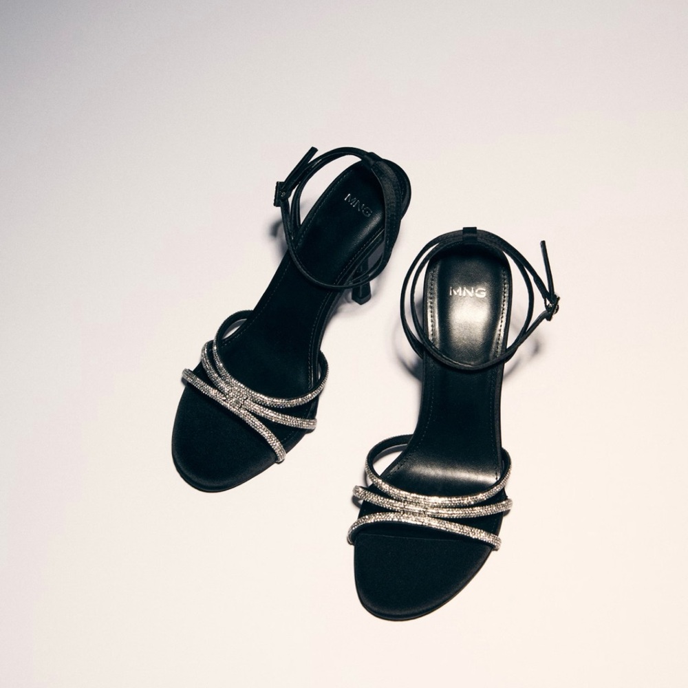 Rhinestone Heeled Shoes - New